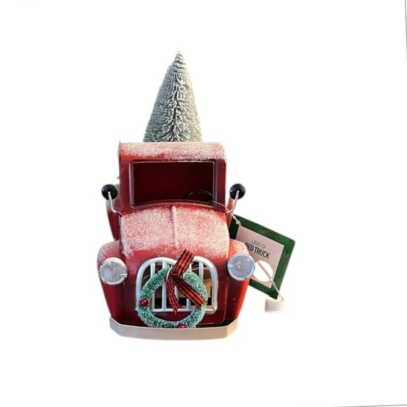 NWT Festive Voice Light Up Red Vintage Truck Christmas Decor w/ Trees - Picture 12 of 14